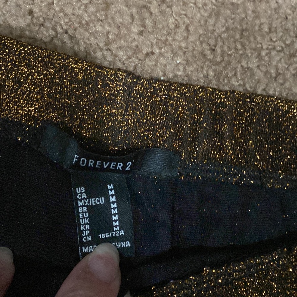 Black and copper shimmering leggings in perfect condition worn once size Large - Picture 4 of 4